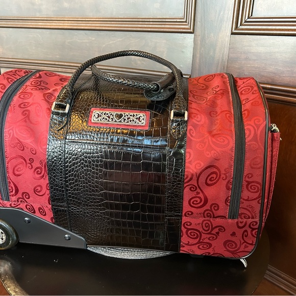 Brighton Red and Black Duffel Bag with Textured Leather - Picture 11 of 12